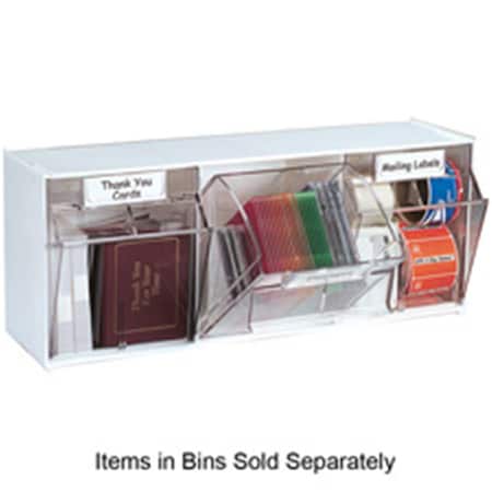 Deflecto Tilt Bins- Interlocking- 3-Bins- 23-.63 in x7-.75 in x9-.50 in - White DE463468